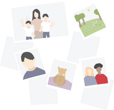 scattered Printed Photos